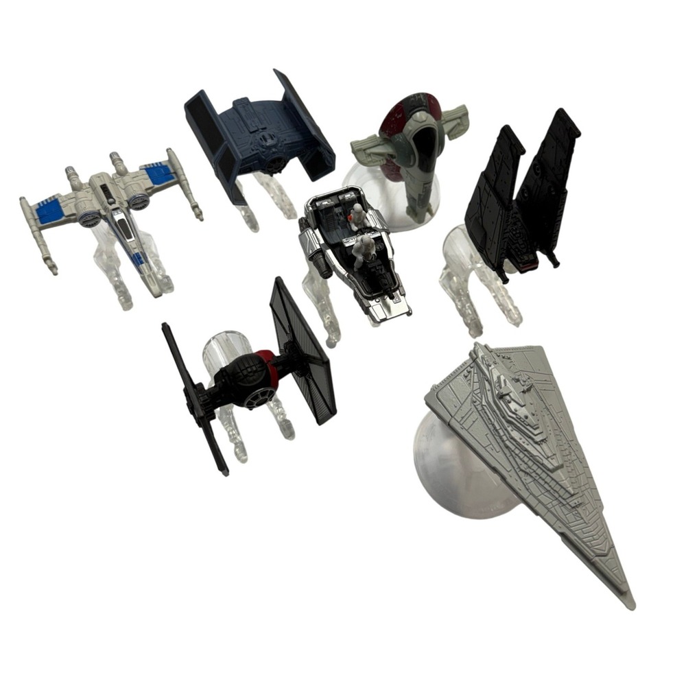 Star Wars Hot Wheels DieCast Starship Lot X-Wing, TIE, Star Destroyer, Slave I